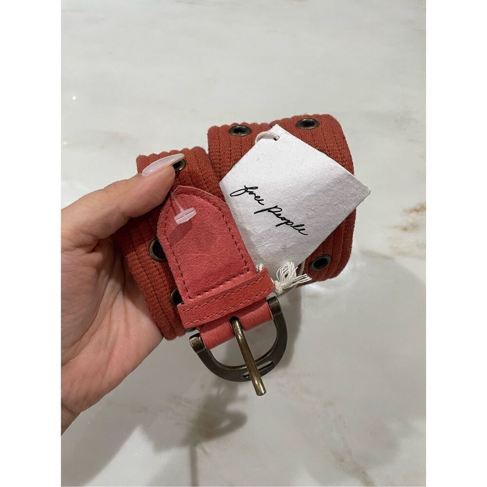 NWT Free People NWT Avril Grommet Canvas Belt SIize M/L